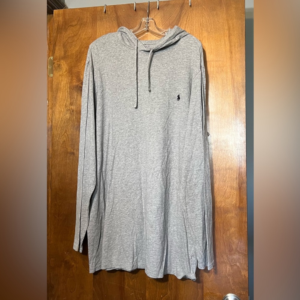 Mens, Polo Ralph Lauren, long sleeved, hooded t-shirt size XLT